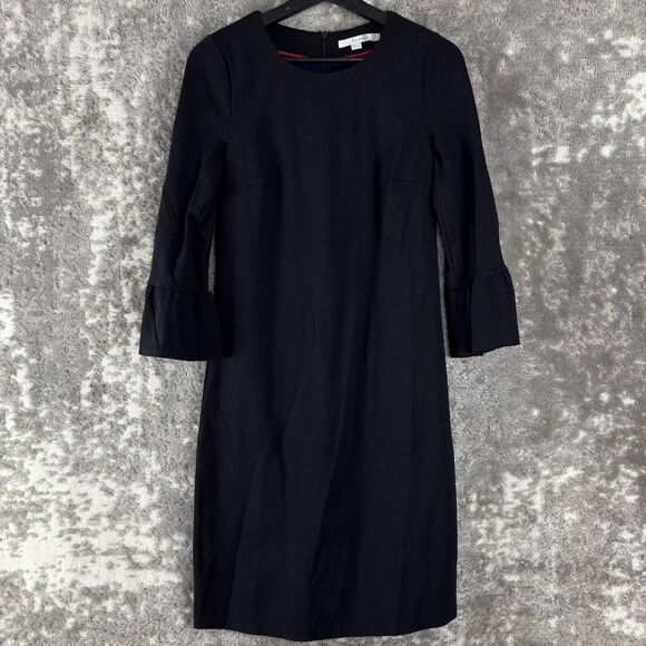 Boden Sz 4 Black Midi Shift Dress Bell Sleeve Career Whimsigoth - Picture 1 of 11